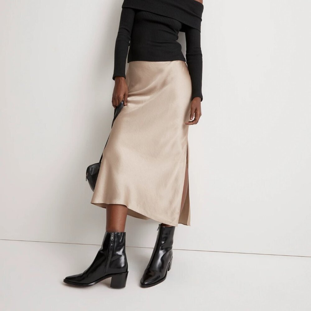 Madewell Satin Maxi Slip Skirt Size 8/M NWT